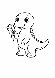 Динозавр з квіткою