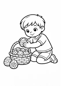 Хлопчик з кошиком писанок