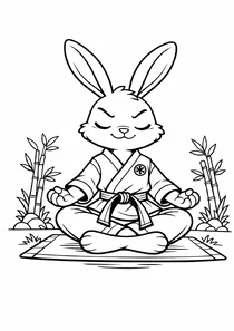 Карате-Кролик медитує