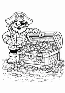 Пірат зі скринею з золотом